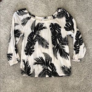 Black and White Off the Shoulder Top